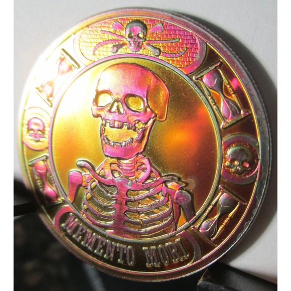 STUNNING!! UNIQUE!! Memento Mori The Last Laugh  Multicolor Patina - Picture 2 of 4